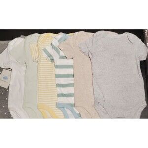 Cloud Island Unisex Baby 12M Short Sleeve Bodysuits LOT of 7 Pieces - NEW W/TAGS